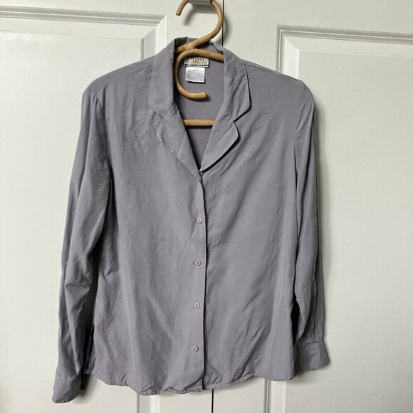 Vintage Braemar Jeremy Scott Blouse Womens S Petite Silk Lavender 80s 90s - Picture 1 of 6